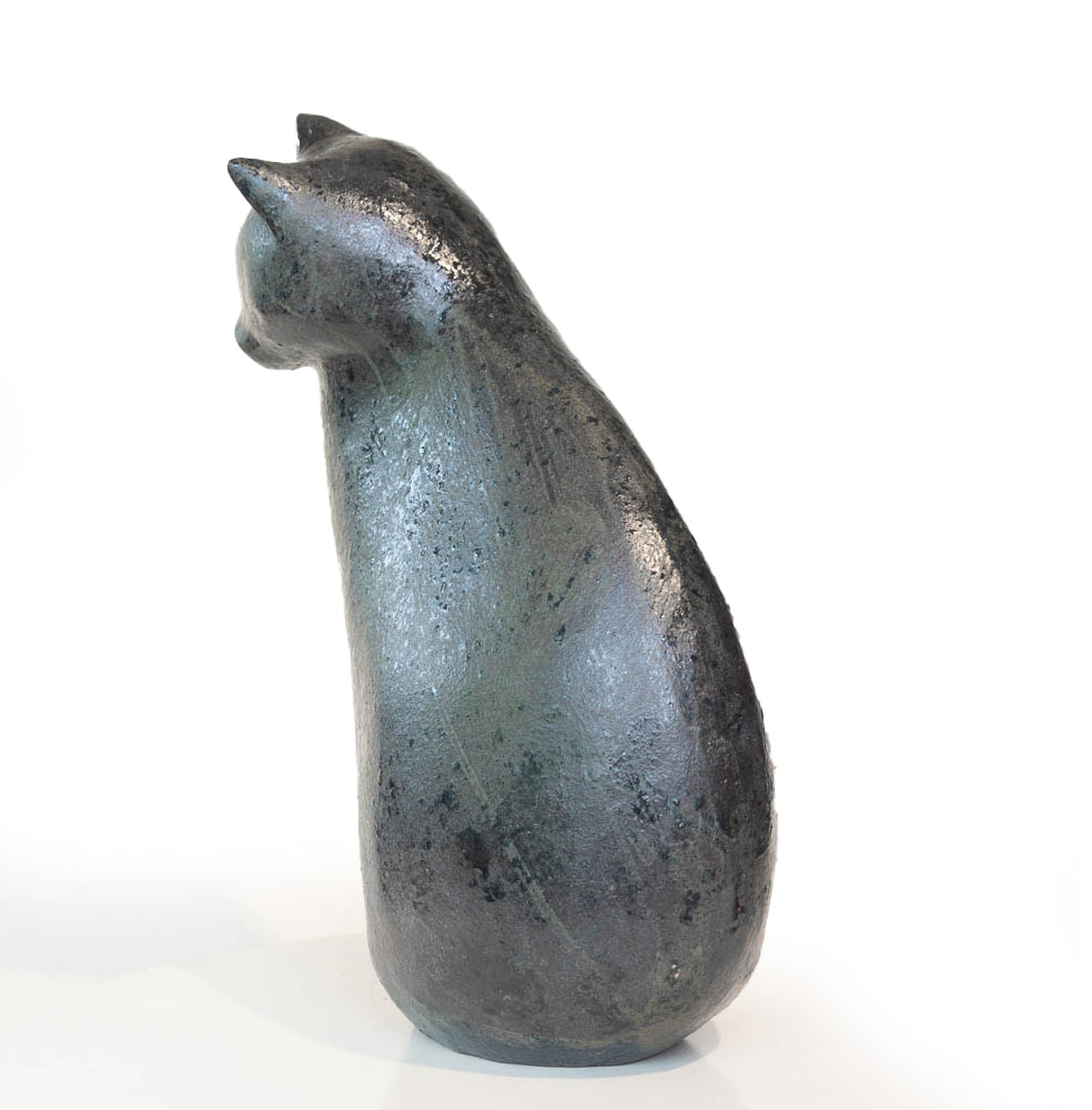 Sitzende Katze - schwarz