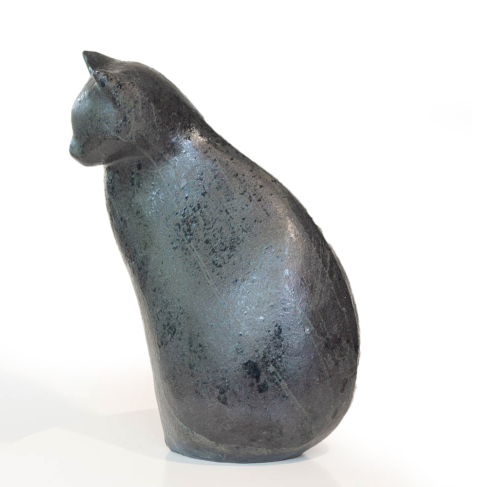 Sitzende Katze - schwarz