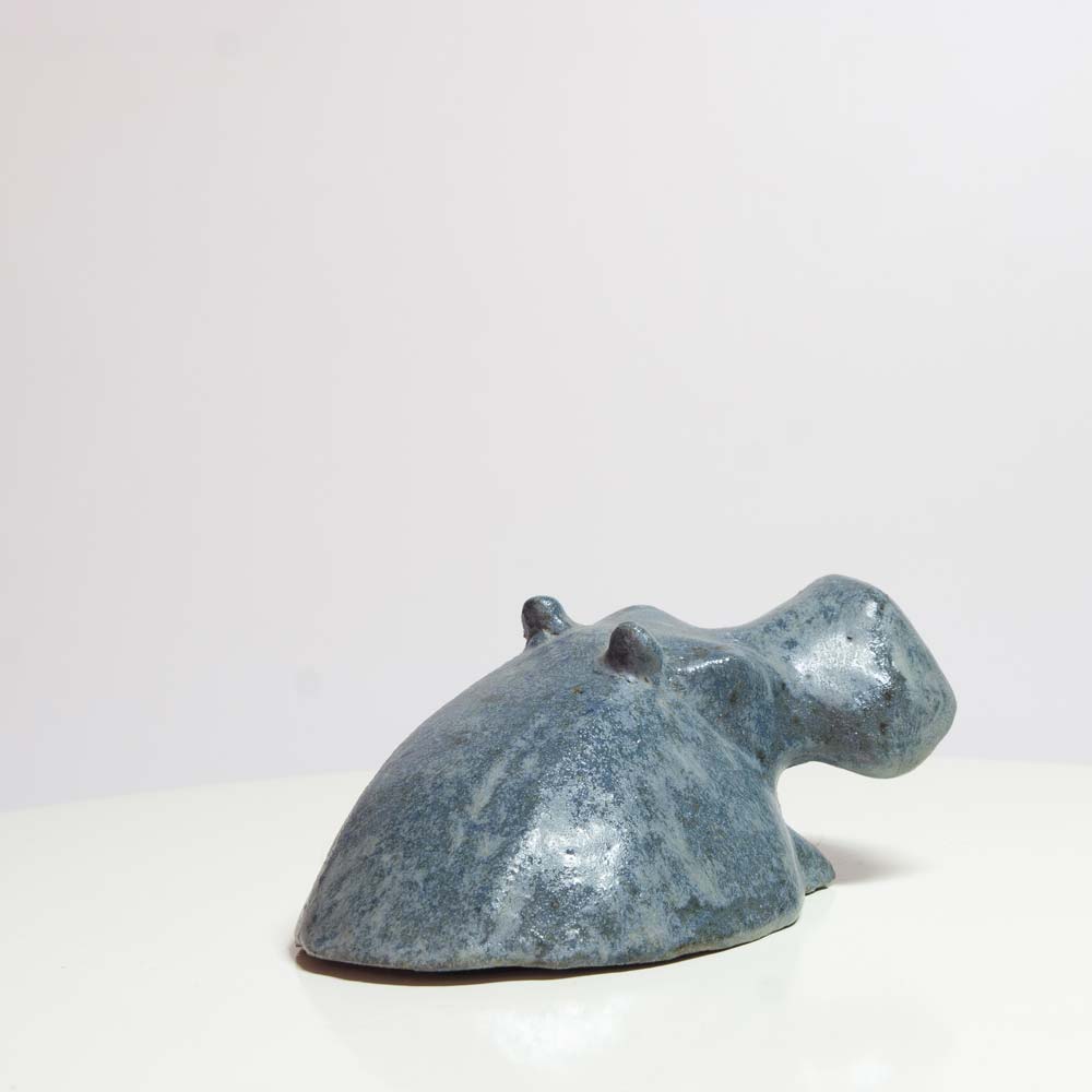 N°68 - Nilpferd im Wasser - blau