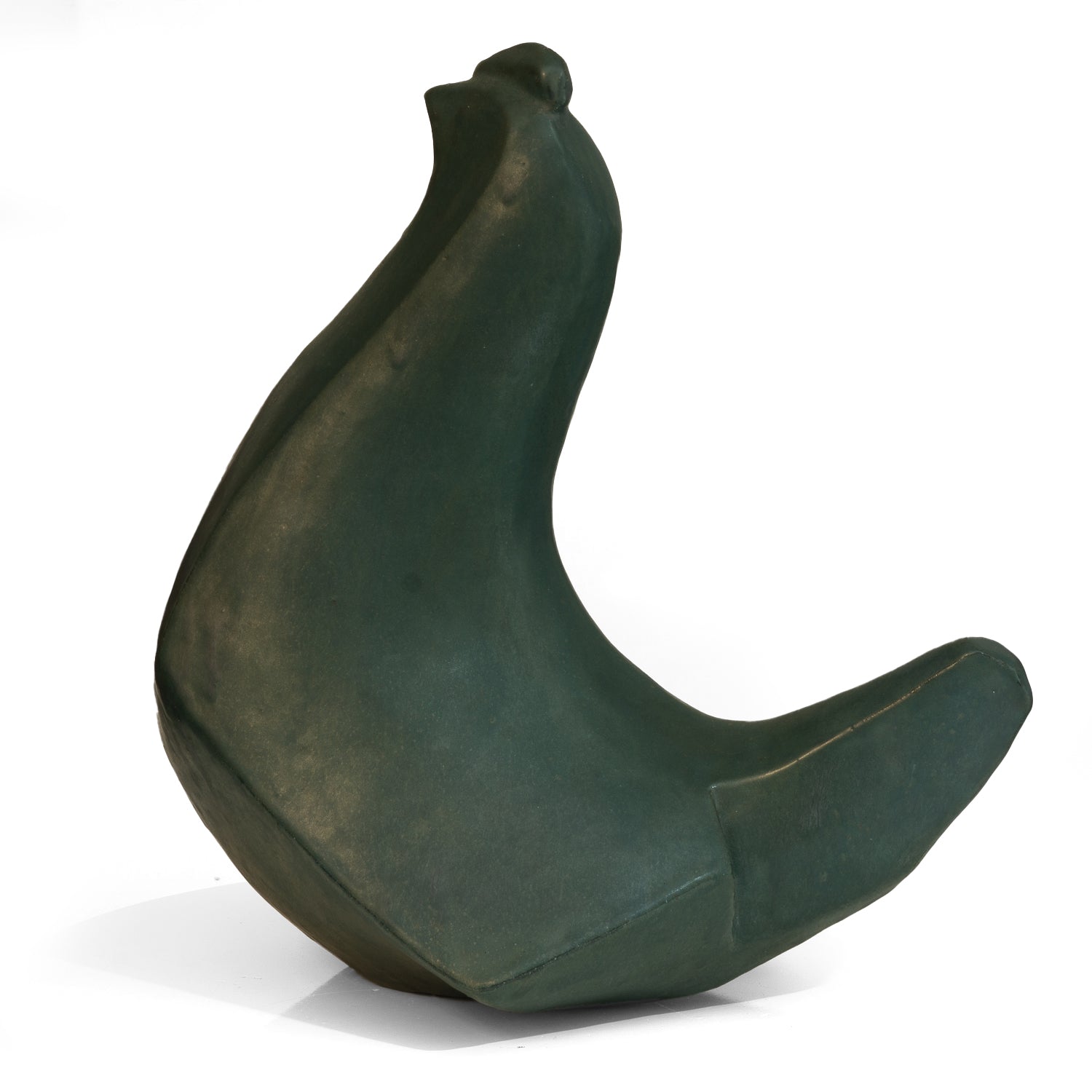 Aufrechte Henne aus Keramik in grün